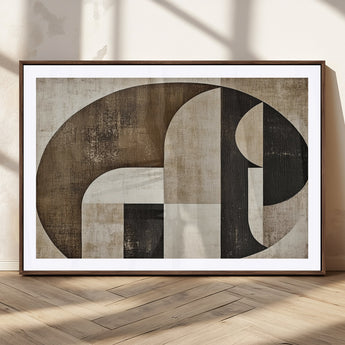 44796-MGC-FP-36x24_Walnut-Wabi Sabi Wall Art Canvas Print, Framed Geometric Minimalist Art Picture Print, Modern Abstract Perfect Modern Abstract Decor