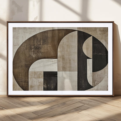 44796-MGC-FP-36x24_Walnut-Wabi Sabi Wall Art Canvas Print, Framed Geometric Minimalist Art Picture Print, Modern Abstract Perfect Modern Abstract Decor
