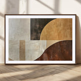 15030-MGC-FP-36x24_Walnut-Wabi Sabi Wall Art Canvas Print, Framed Modern Abstract Art Picture Print, Minimalist Zen Perfect Minimalist Modern Decor Artwork