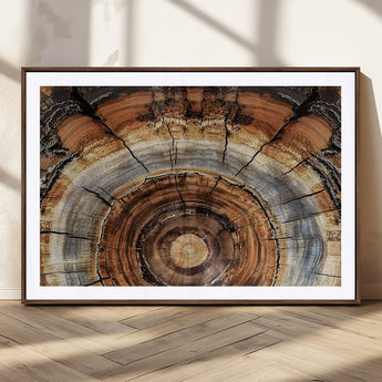 15184146-MGC-FP-36x24_Walnut-Tree Rings Wall Art Canvas Print, Framed Wood Texture Art Picture Print, Rustic Pattern Perfect Rustic Organic Decor Artwork
