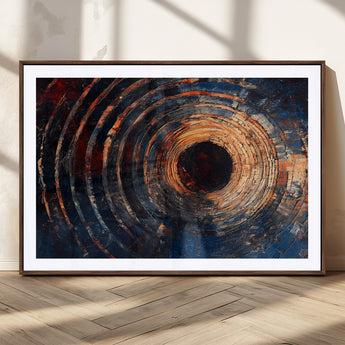 10017879-MGC-FP-36x24_Walnut-Wood Tree Ring Wall Art Canvas Print, Framed Natural Wood Art Picture Print, Rustic Tree Slice Perfect Rustic Decor Artwork