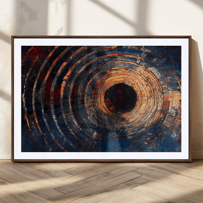 10017879-MGC-FP-36x24_Walnut-Wood Tree Ring Wall Art Canvas Print, Framed Natural Wood Art Picture Print, Rustic Tree Slice Perfect Rustic Decor Artwork