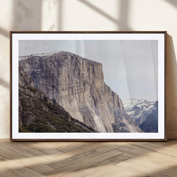 74506434-MGC-FP-36x24_Walnut-El Capitan Wall Art Canvas Print, Framed Yosemite Cliff Art Picture Print, Sierra Nevada Perfect Sierra Minimalism Decor Artwork