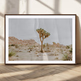 67109959-MGC-FP-36x24_Walnut-Joshua Tree Wall Art Canvas Print, Framed Neutral Desert Art Picture Print, Earthy Landscape Perfect Neutral Boho Decor Artwork