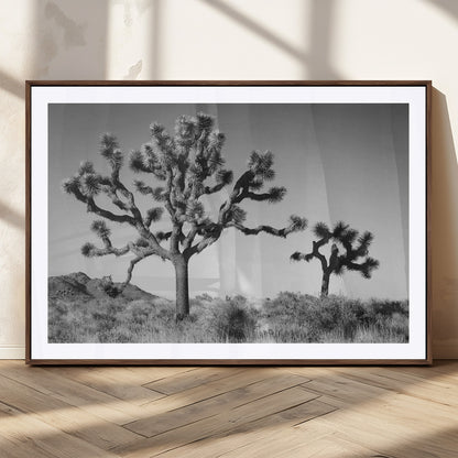 50975475-MGC-FP-36x24_Walnut-Joshua Tree Art Wall Art Canvas Print, Framed Desert Tree Print Art Picture Print, Black White Nature Perfect Southwestern Boho