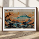 22373530-MGC-FP-36x24_Walnut-Japanese Mt Fuji Wave Art Print – Ukiyo e Inspired Sun & Cherry Blossom Poster, Traditional Asian Landscape Painting, Modern