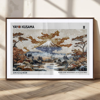 80111817-MGC-FP-36x24_Walnut-Japanese Landscape Wall Art – Mount Fuji Autumn Canvas Print, Asian Inspired Nature Decor for Living Room, Bedroom, Office or