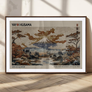 11778299-MGC-FP-36x24_Walnut-Japanese Landscape Wall Art – Mount Fuji Canvas Print, Asian Inspired Nature Decor for Living Room, Bedroom, Office or Studio