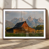 31771014-MGC-FP-36x24_Walnut-Rustic Barn Wall Art Canvas Print, Framed Western Landscape Art Picture Print, Farmhouse Style Perfect Rustic Farmhouse Decor