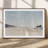28307820-MGC-FP-36x24_Walnut-Minimalist Beach Wall Art Canvas Print, Framed Coastal Serenity Art Picture Print, Soft Sand Perfect Modern Coastal Decor Artwork