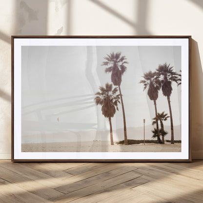 48255923-MGC-FP-36x24_Walnut-Coastal Light Wall Art Canvas Print, Framed Relaxing Shoreline Art Picture Print, Minimalist Ocean Perfect Tropical Serenity Decor