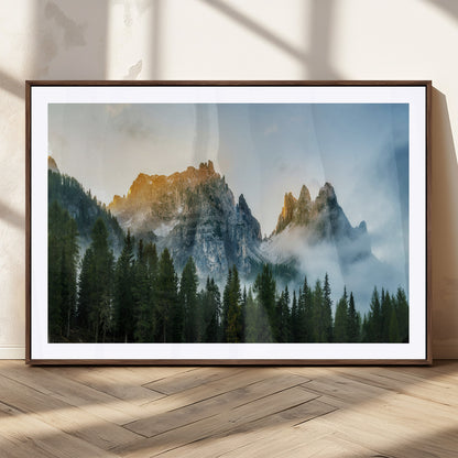 21145440-MGC-FP-36x24_Walnut-Wilderness Wall Art Wall Art Canvas Print, Framed Nature Landscape Decor Art Picture Print, Misty Forest Photography Perfect