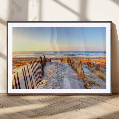 73351887-MGC-FP-36x24_Walnut-Ocean Sunset Wall Art Wall Art Canvas Print, Framed Nautical Photography Art Picture Print, Summer Beach House Decor Perfect