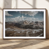 44565953-MGC-FP-36x24_Walnut-Mountain Landscape Wall Art Canvas Print, Framed Snowy Peaks Art Picture Print, Rugged Highlands Perfect Rustic Adventure Decor
