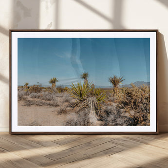 35156165-MGC-FP-36x24_Walnut-Joshua Tree Wall Art Canvas Print, Framed Desert Landscape Art Picture Print, Warm Earth Tones Perfect Southwestern Minimalist
