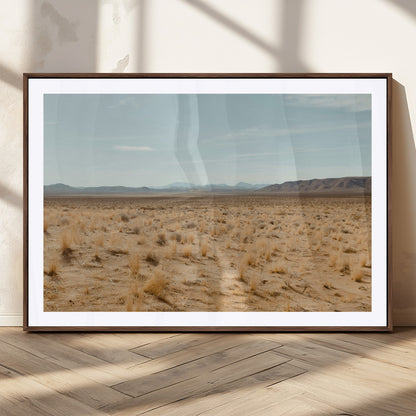 55918919-MGC-FP-36x24_Walnut-Desert Landscape Wall Art – Golden Grass Plains and Mountain Horizon Canvas Print, Southwest Nature Photography Decor for Living