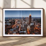 25096967-MGC-FP-36x24_Walnut-Atlanta Skyline Wall Art – Vibrant Cityscape Canvas Print, Modern Night Lights Urban Decor for Office, Living Room, or Apartment