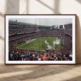 18347149-MGC-FP-36x24_Walnut-Soldier Field Wall Art – Chicago Bears Football Stadium Canvas Print, Game Day Sports Decor for Man Cave, Bar, Office, or Living