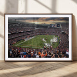 87578930-MGC-FP-36x24_Walnut-Soldier Field Wall Art – Chicago Bears Football Stadium Sunset Canvas Print, Game Day Sports Decor for Man Cave, Bar, Office, or