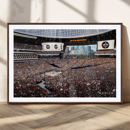 38616413-MGC-FP-36x24_Walnut-Chicago Dome Stadium Wall Art – Futuristic Basketball Final Four Arena Canvas Print, Modern Sports Fan Decor for Man Cave or