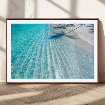 68127042-MGC-FP-36x24_Walnut-Beach Wall Art – Tropical Ocean Canvas Print, Clear Water and White Sand Photography Decor for Bedroom, Living Room, Office,