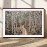 24760563-MGC-FP-36x24_Walnut-Forest Wall Art – Tranquil Woodland Path Canvas Print, Scenic Nature Photography Decor for Bedroom, Living Room, Office, Cabin or