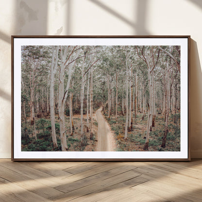 24760563-MGC-FP-36x24_Walnut-Forest Wall Art – Tranquil Woodland Path Canvas Print, Scenic Nature Photography Decor for Bedroom, Living Room, Office, Cabin or