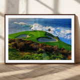 34181847-MGC-FP-36x24_Walnut-Coastal Golf Course Wall Art – Panoramic Ocean Fairway Canvas Print, Scenic Sports Photography Decor for Office, Man Cave, Living