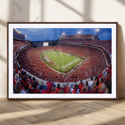 10244378-MGC-FP-36x24_Walnut-Sanford Stadium Wall Art – Panoramic Georgia Bulldogs Day Game Football Canvas Print, Game Day Crowd Sports Decor for Office, Man