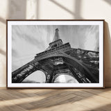 40006-MGC-FP-36x24_Walnut-Eiffel Tower Wall Art – Black and White Architectural Photo Print, Paris Inspired Decor for Bedroom, Office, Studio or Modern