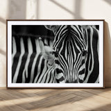 43631-MGC-FP-36x24_Walnut-Zebra Wall Art – Black & White Safari Wildlife Canvas Print, Modern Animal Photography Decor for Living Room, Office, or Bedroom