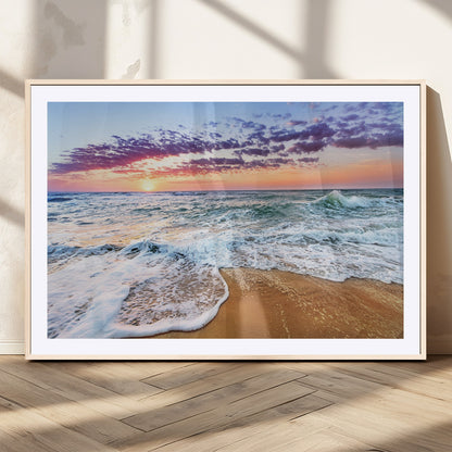 53006-MGC-FP-36x24_Natural-Ocean Beach Sunset Wall Art – Vibrant Seascape Canvas Print, Coastal Home Decor for Living Room, Bedroom, Office or Beach House