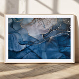 27810-MGV-CV-36X24-Abstract Blue Gold Fluid Art Wall – Modern Canvas Print, Elegant Home & Office Wall Art, Stylish Living Room or Bedroom Decor