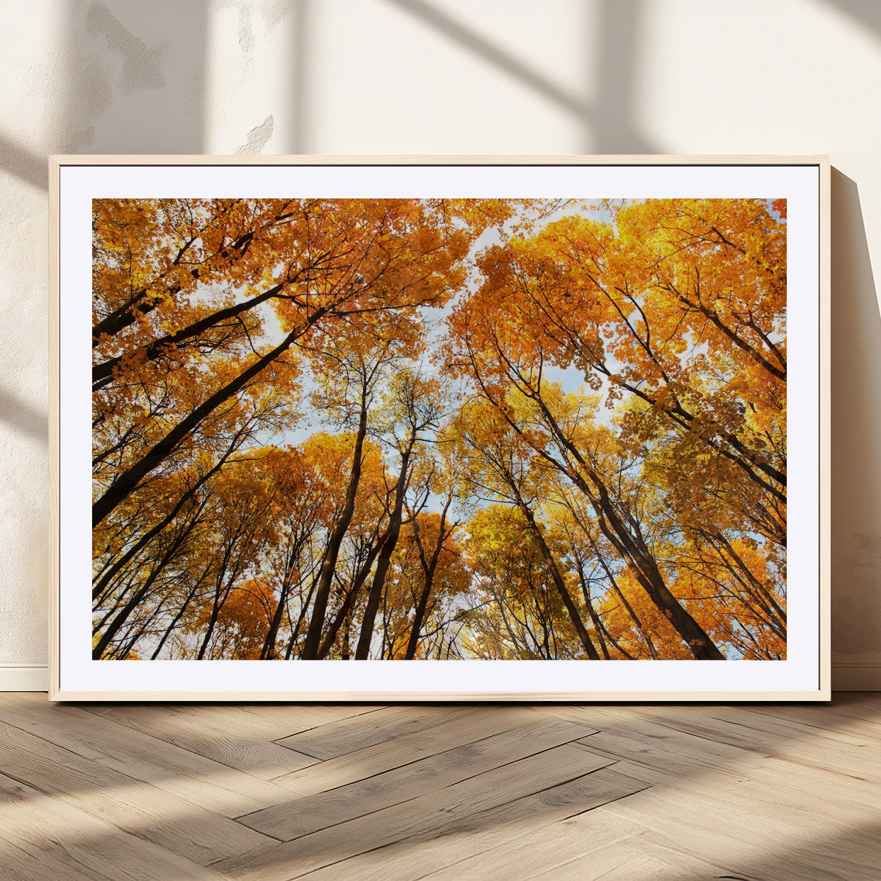 11823-MGV-CV-36X24-Golden Autumn Tree Canopy Wall Art – Stunning Fall Forest Leaves Print, Warm Seasonal Nature Decor for Home, Office or Cabin