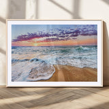 44120-MGC-FP-36x24_Natural-Ocean Sunset Wall Art – Beach Landscape Canvas Print, Serene Coastal Decor for Living Room, Office or Bedroom