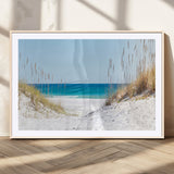 58498-MGV-CV-36X24-White Sandy Beach Wall Art – Panoramic Coastal Canvas Print, Ocean View Decor for Living Room, Bedroom, Office, Relaxing Seaside