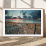 25788-MGV-CV-36X24-Sunset Beach Path Wall Art – Scenic Coastal Dunes and Ocean Canvas Print, Tranquil Seaside Landscape Decor for Living Room or
