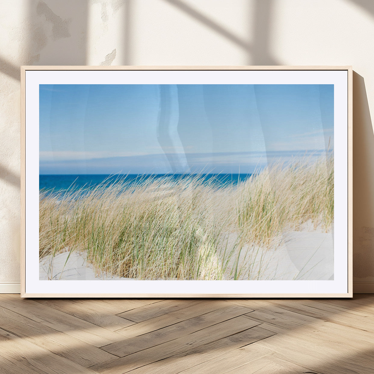 96913-MGV-CV-36X24-Coastal Dunes Wall Art – Serene Beach Grass and Blue Ocean Canvas Print, Relaxing Seaside Nature Decor for Living Room, Bedroom or