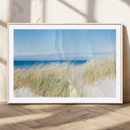 96913-MGV-CV-36X24-Coastal Dunes Wall Art – Serene Beach Grass and Blue Ocean Canvas Print, Relaxing Seaside Nature Decor for Living Room, Bedroom or