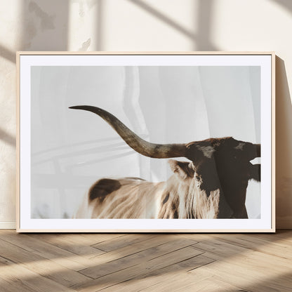 35866-MGV-CV-36X24-Texas Longhorn Wall Art – Rustic Western Bull Canvas Print, Farmhouse Animal Photography Decor for Living Room, Office, or Ranch