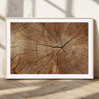 61710-MGV-CV-36X24-Tree Rings Wall Art – Rustic Wood Grain Canvas Print of Tree Trunk Cross Section, Nature Inspired Decor for Cabin, Office, Living