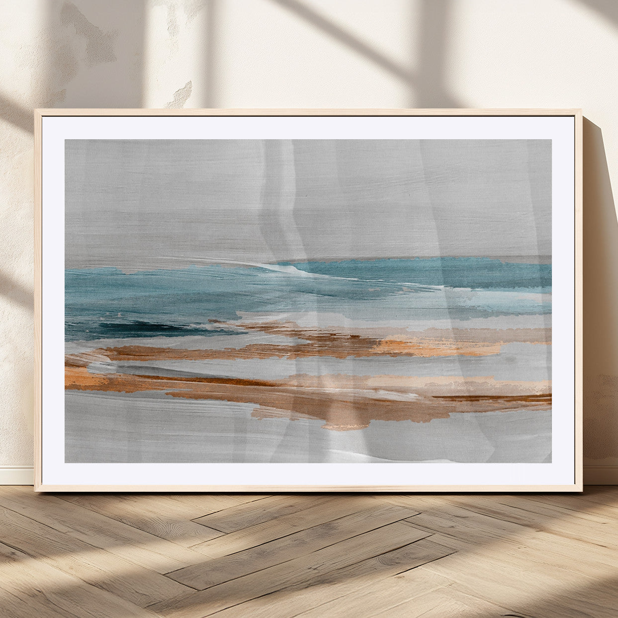 23430-MGV-CV-36X24-Abstract Coastal Wall Art – Modern Ocean Horizon Canvas Print, Minimalist Beach Scene Painting for Bedroom, Living Room, Office or