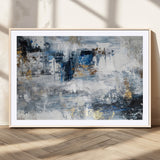 59716-MGC-FP-36x24_Natural-Abstract Blue and Gold Wall Art – Modern Textured Canvas Print, Contemporary Painting for Living Room, Bedroom, or Office Decor