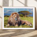 67826-MGV-CV-36X24-Majestic Lion Wall Art – King of the Jungle Canvas Print, Safari Wildlife Decor for Living Room, Office, or Man Cave