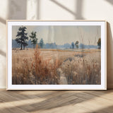 98822-MGC-FP-36x24_Natural-Autumn Meadow Wall Art – Tranquil Grassland Landscape Canvas Print, Rustic Country Decor for Living Room, Bedroom or Farmhouse