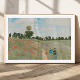 74890-MGC-FP-36x24_Natural-Monet Poppy Field Wall Art – Impressionist Landscape Canvas Print, Classic French Artwork for Living Room, Bedroom or Office Decor