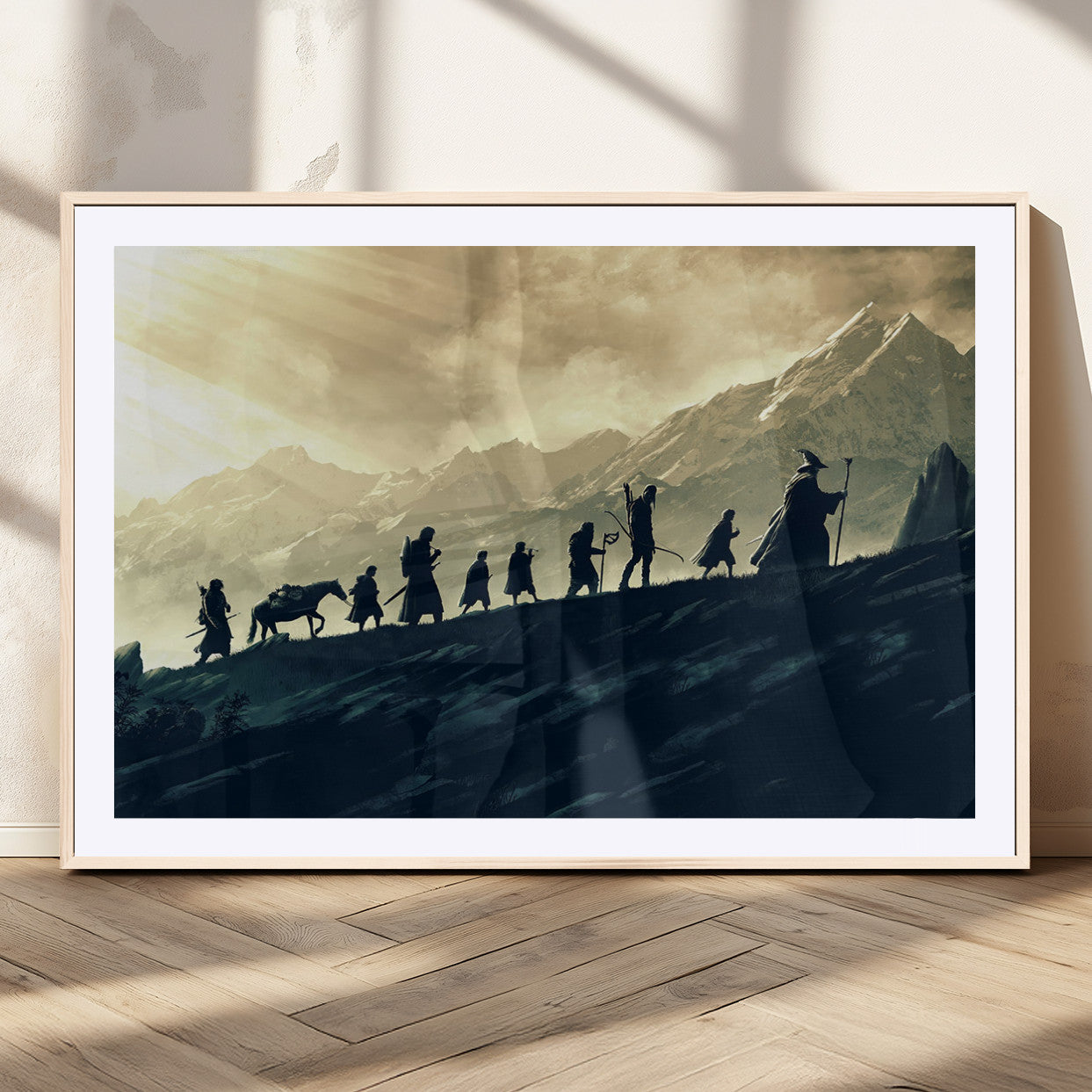 41574-MGC-FP-36x24_Natural-Fellowship Journey Wall Art – Epic Fantasy Adventure Canvas Print, Mountain Landscape Decor for Living Room, Office or Man Cave