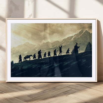 41574-MGC-FP-36x24_Natural-Fellowship Journey Wall Art – Epic Fantasy Adventure Canvas Print, Mountain Landscape Decor for Living Room, Office or Man Cave