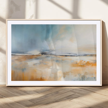 92764-MGC-FP-36x24_Natural-Abstract Landscape Wall Art – Modern Blue and Orange Canvas Print, Large Minimalist Painting for Living Room, Bedroom, Office or