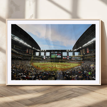 92672-MGC-FP-36x24_Natural-Chase Field Stadium Wall Art Canvas Print, Framed Arizona Stadium Art Picture Print, Chase Stadium Perfect Sports Room Decor